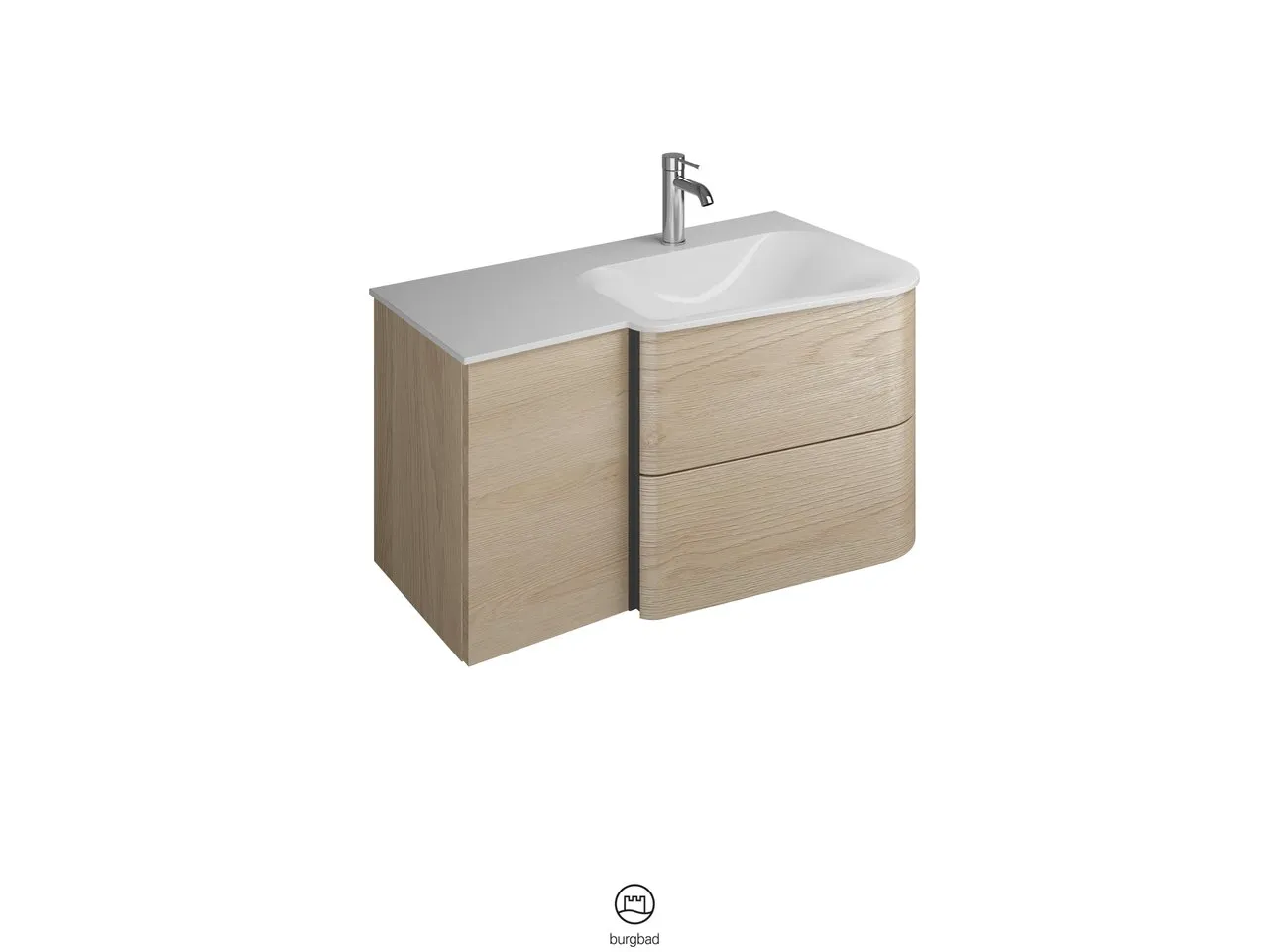 burgbad Badmöbelset „Badu“ Griffleiste, Weiß, in Weiß Matt burgbad Badmöbelset „Badu“ Griffleiste, Weiß, in Weiß Matt