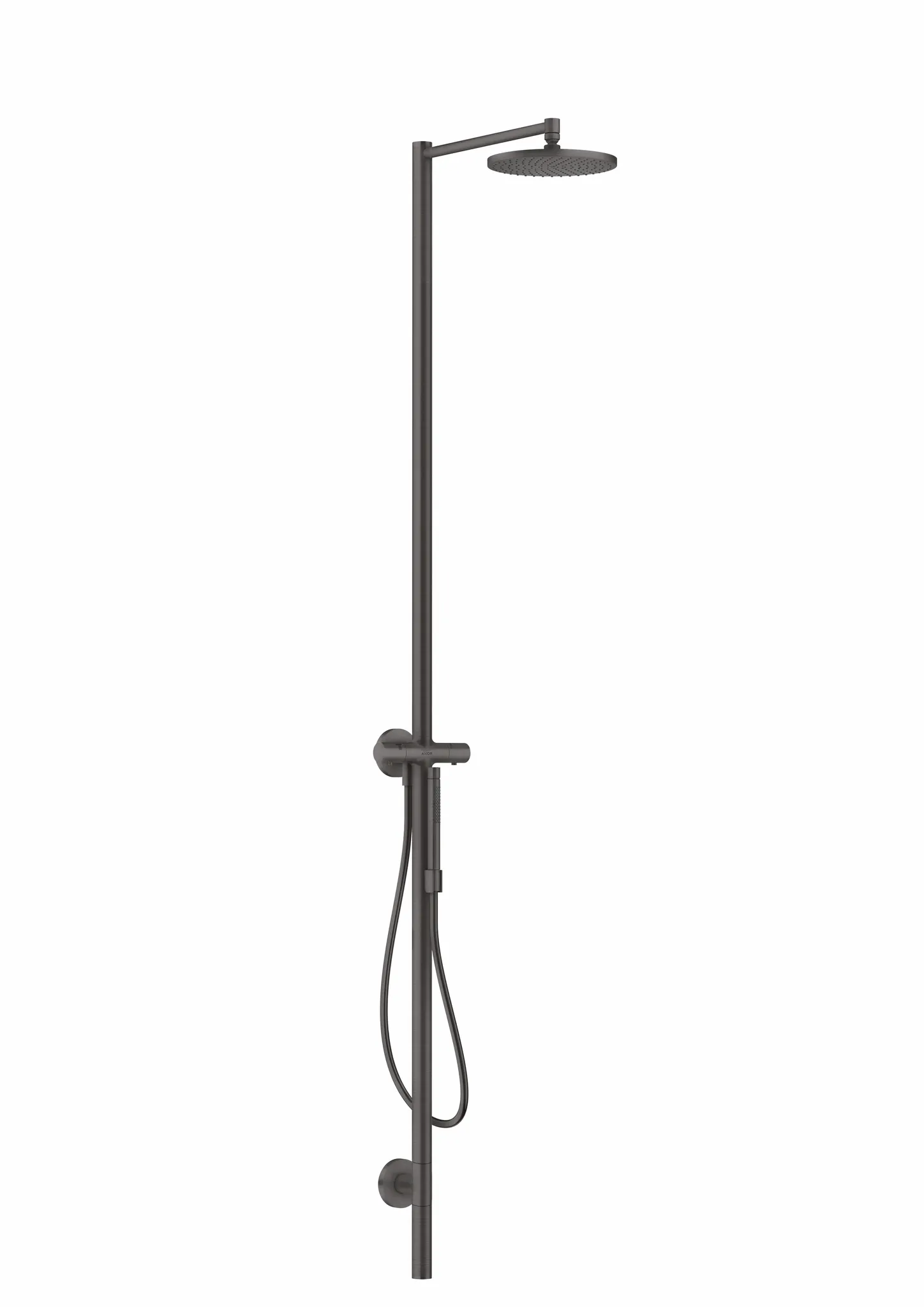 Hansgrohe AXOR Starck Duschsäule mit Thermostat, Kopfbrause 240 1jet BBC, Brushed Black Chrome, 240 mm Brausekopfgröße, DN15 Anschluss