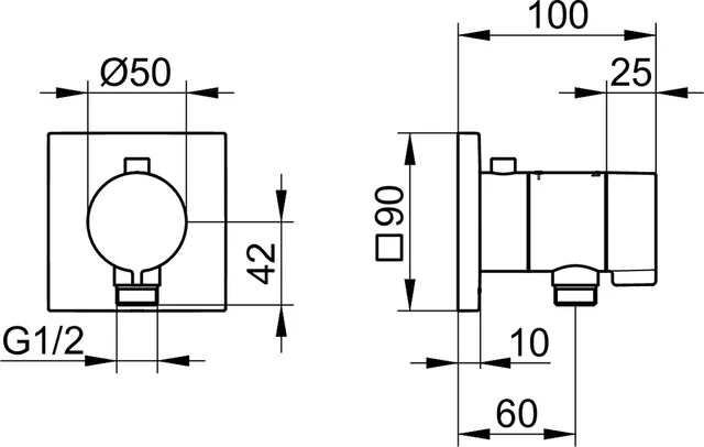 IXMO 59554370002 IXMO_solo Thermostat mit Schlauchanschluß eckig schwarz