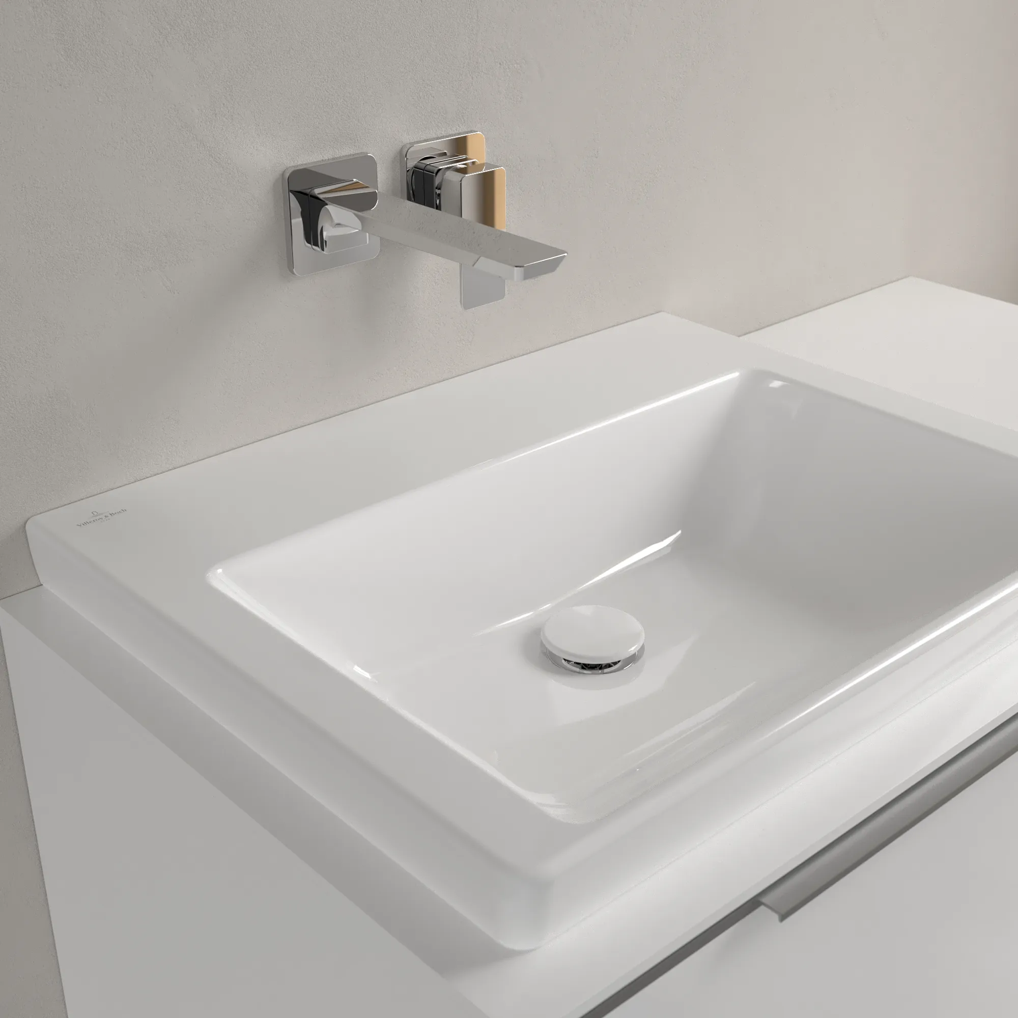 Villeroy & Boch Wandwaschtisch aus TitanCeram geschliffen „Subway 3.0“ 600 × 470 × 165 mm, ohne Hahnlochbohrung in Weiß Alpin Villeroy & Boch Wandwaschtisch aus TitanCeram geschliffen „Subway 3.0“ 600 × 470 × 165 mm, ohne Hahnlochbohrung in Weiß Alpin