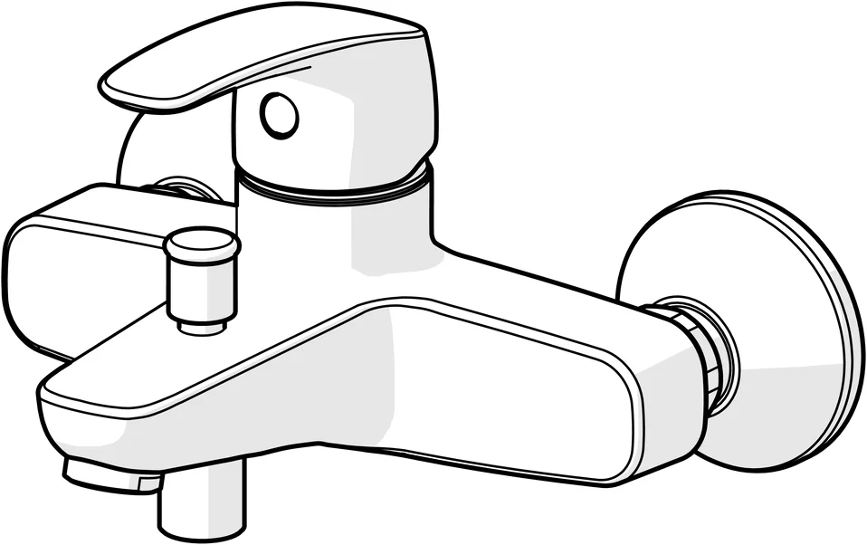 HansaPINTO Wannen- und Brausearmatur HansaPINTO 4511 Ausladung 166 mm DN15 Chrom