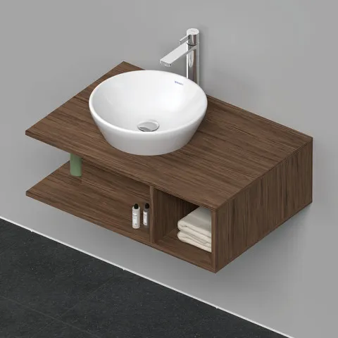Duravit Waschtischunterschrank wandhängend „D-Neo“ 80 × 26 × 55 cm Nussbaum Dunkel
