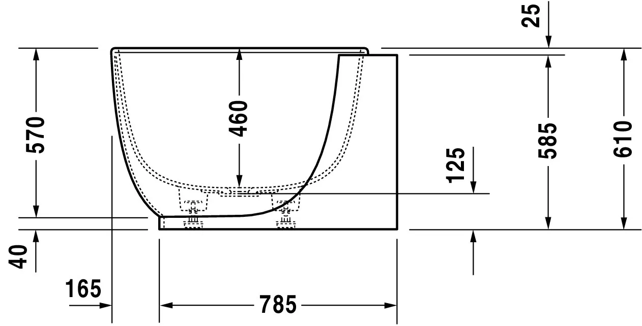 Duravit Badewanne „Luv“ vorwand oval 185 × 95 cm, links