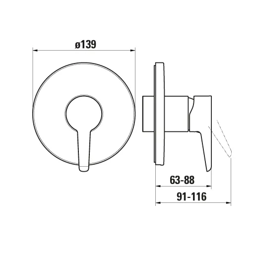 Laufen Einhebel-Brausemischer Unterputz PURE für SIMIBOX Standard oder SIMIBOX Light PVD Titanschwarz matt Laufen Einhebel-Brausemischer Unterputz PURE für SIMIBOX Standard oder SIMIBOX Light PVD Titanschwarz matt