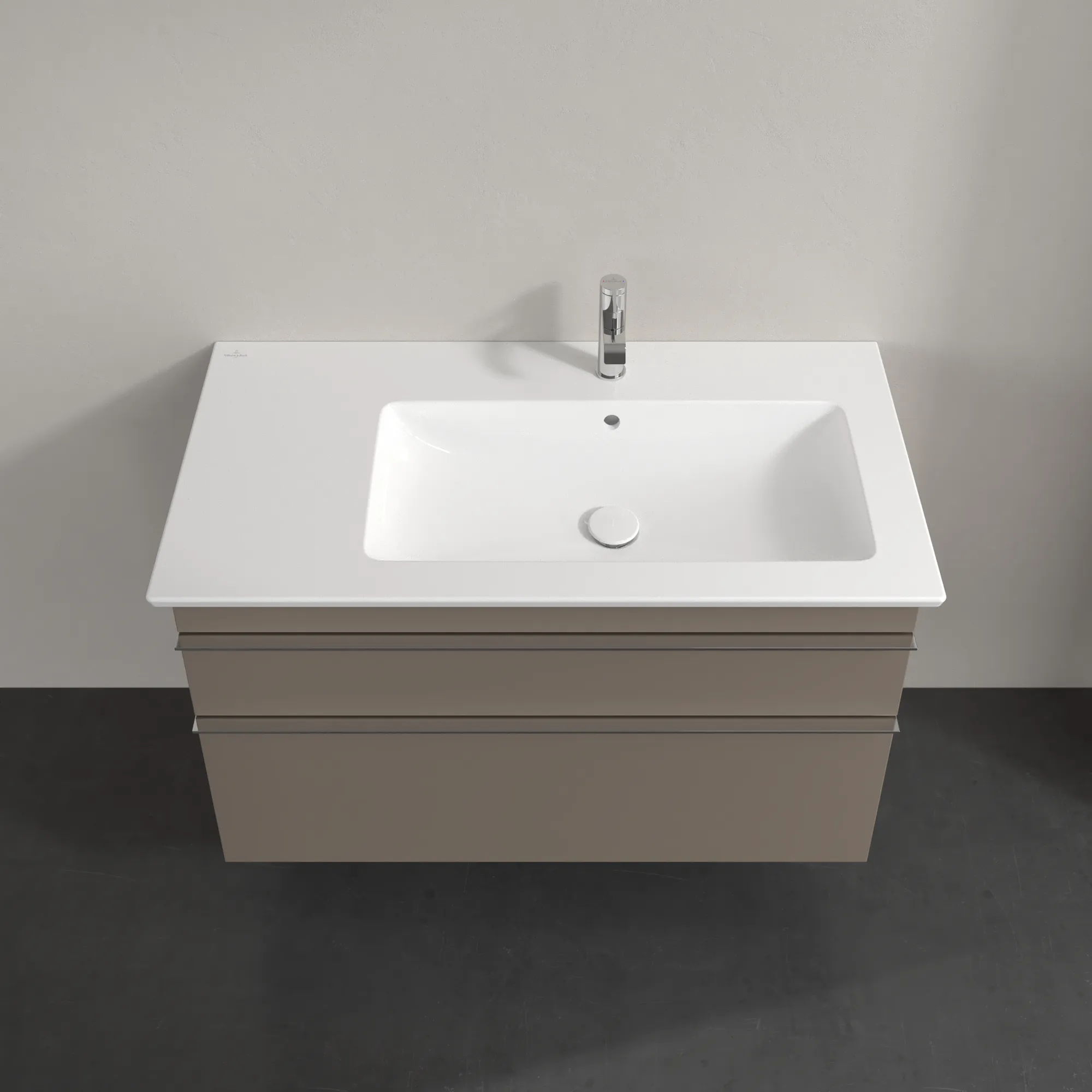 Villeroy & Boch Waschtischunterschrank „Venticello“ für Schrankwaschtisch 953 × 590 × 502 mm Taupe, für Becken rechts