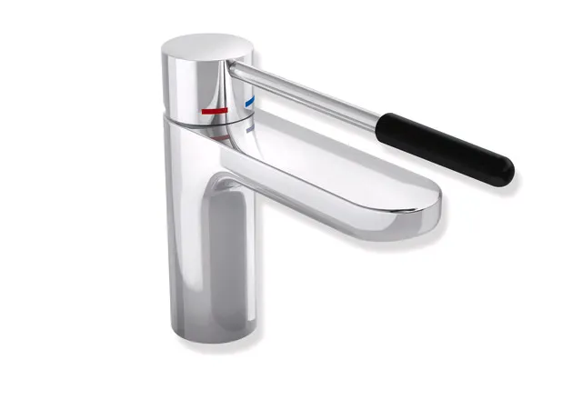 Einhand-Waschtischarmatur „System-Armaturen“ 19,9 cm in Tiefschwarz