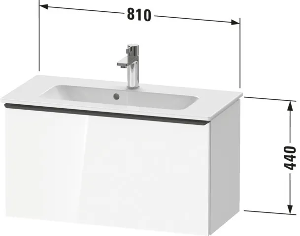 Duravit Waschtischunterschrank wandhängend „D-Neo“ 81 × 44 × 37,2 cm in Basalt Matt