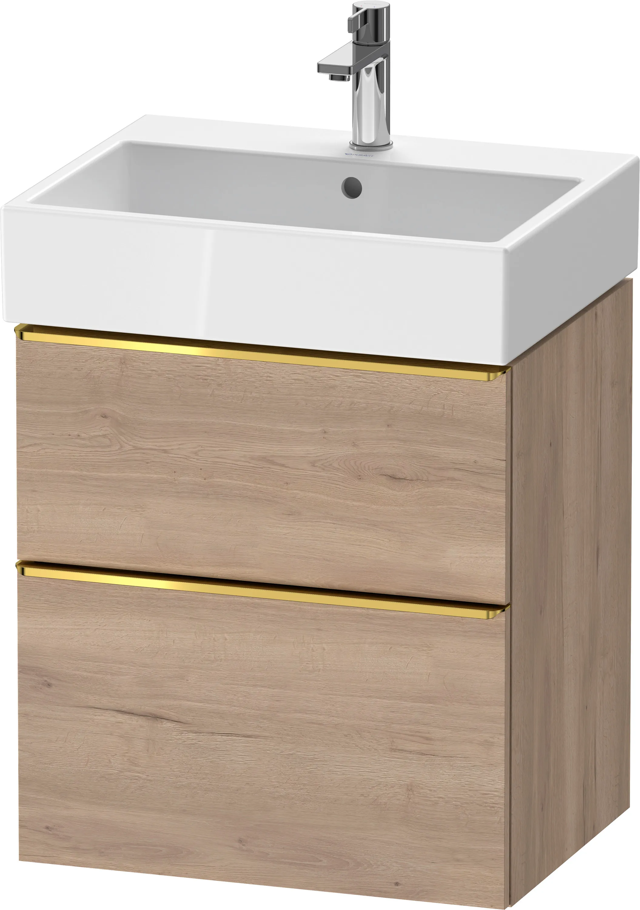 Duravit Waschtischunterschrank wandhängend „D-Neo“ 58,4 × 62,5 × 44,2 cm Eiche Marmoriert