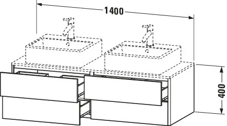 Duravit Waschtischunterschrank wandhängend „XSquare“ 140 × 40 × 54,8 cm Duravit Waschtischunterschrank wandhängend „XSquare“ 140 × 40 × 54,8 cm