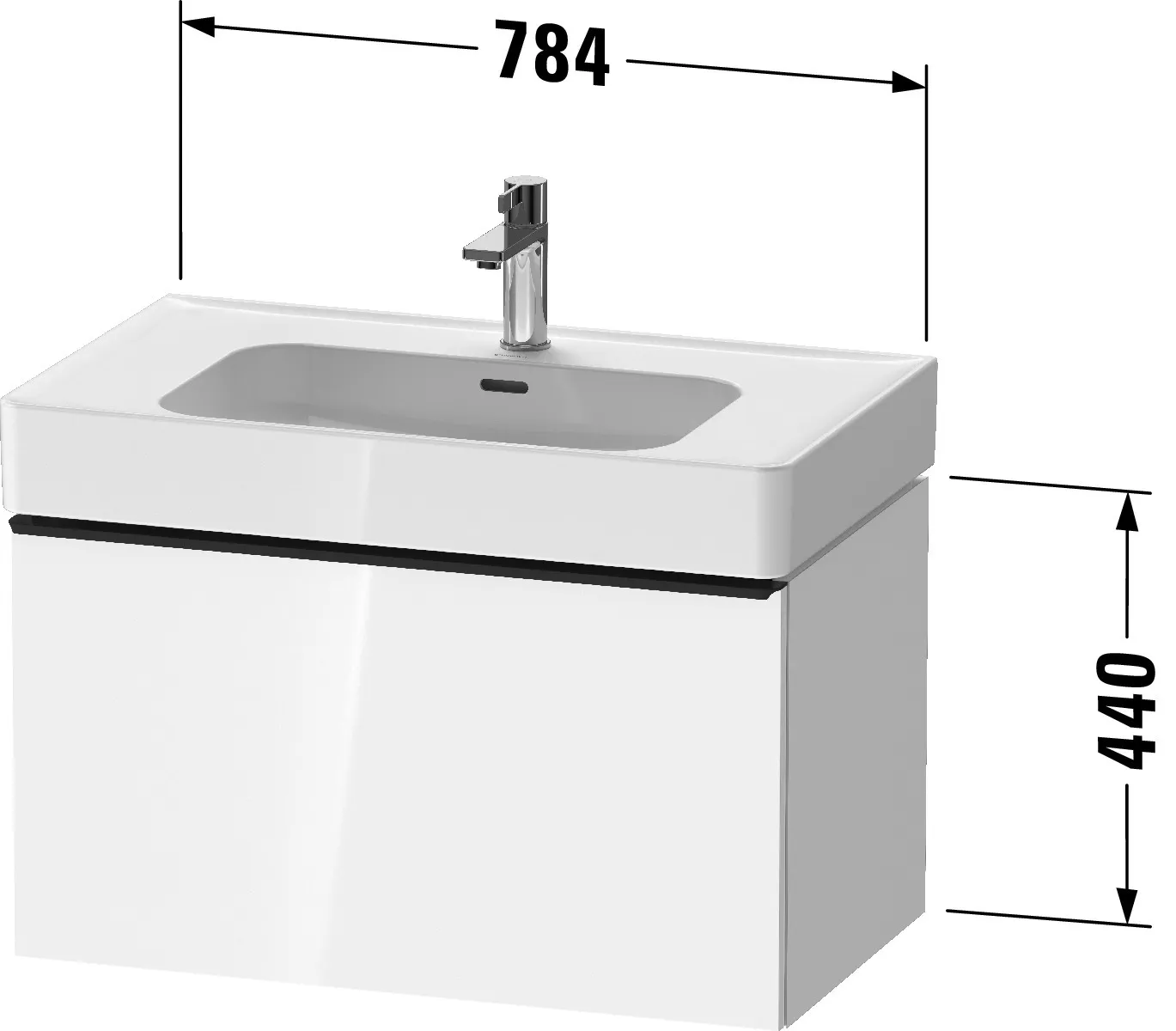Duravit Waschtischunterschrank wandhängend „D-Neo“ 78,4 × 44 × 45,2 cm in Leinen