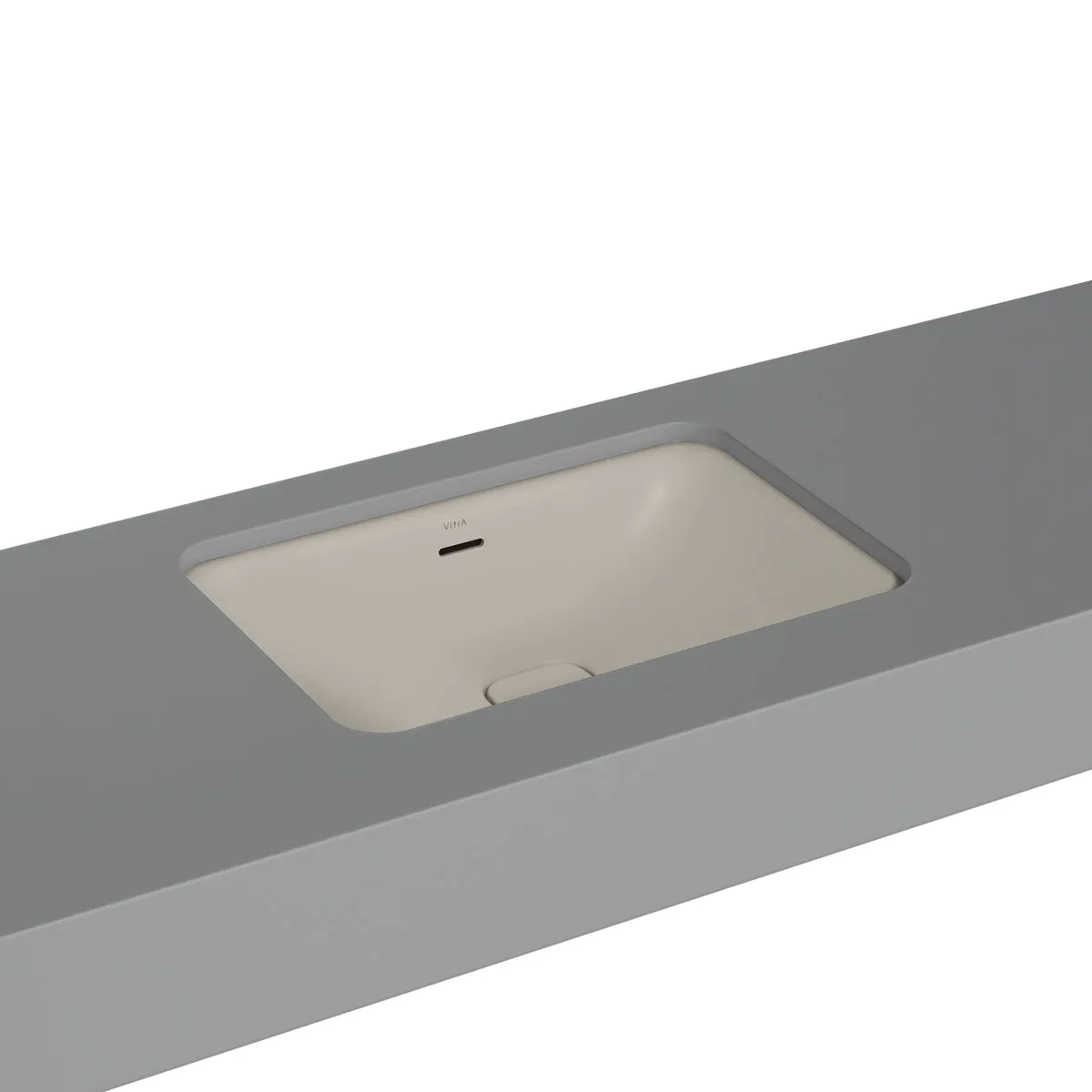 VitrA New Metropole Unterbauwaschtisch rechteckig 60 x 40 cm mit Überlaufschlitz Taupe Matt