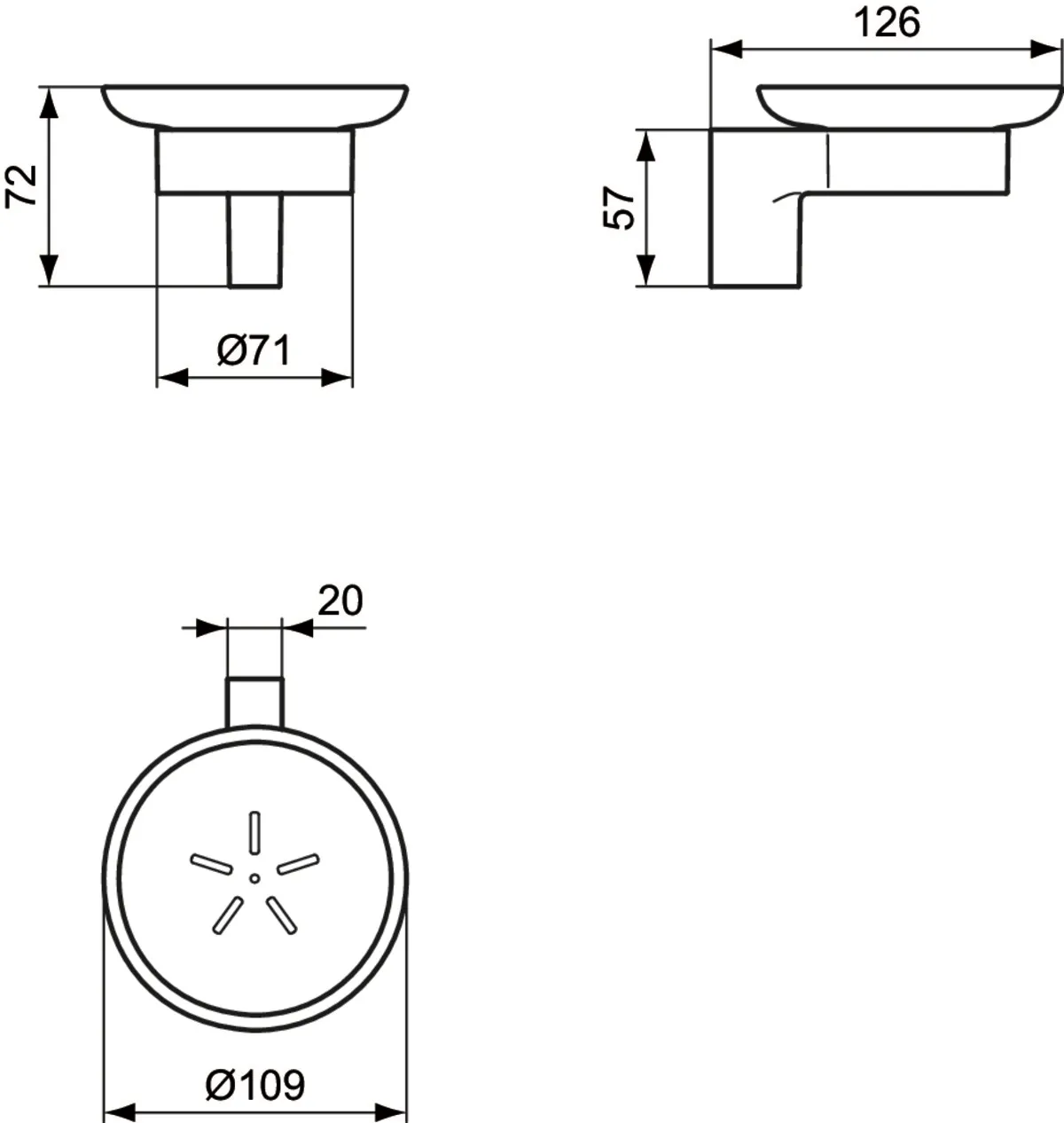 Ideal Standard Seifenhalter „Connect“, Befestigung verdeckt 11 × 6,9 × 12,6 cm