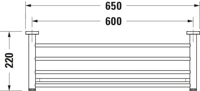 Handtuchablage D-Code 630 × 220 mm chrom