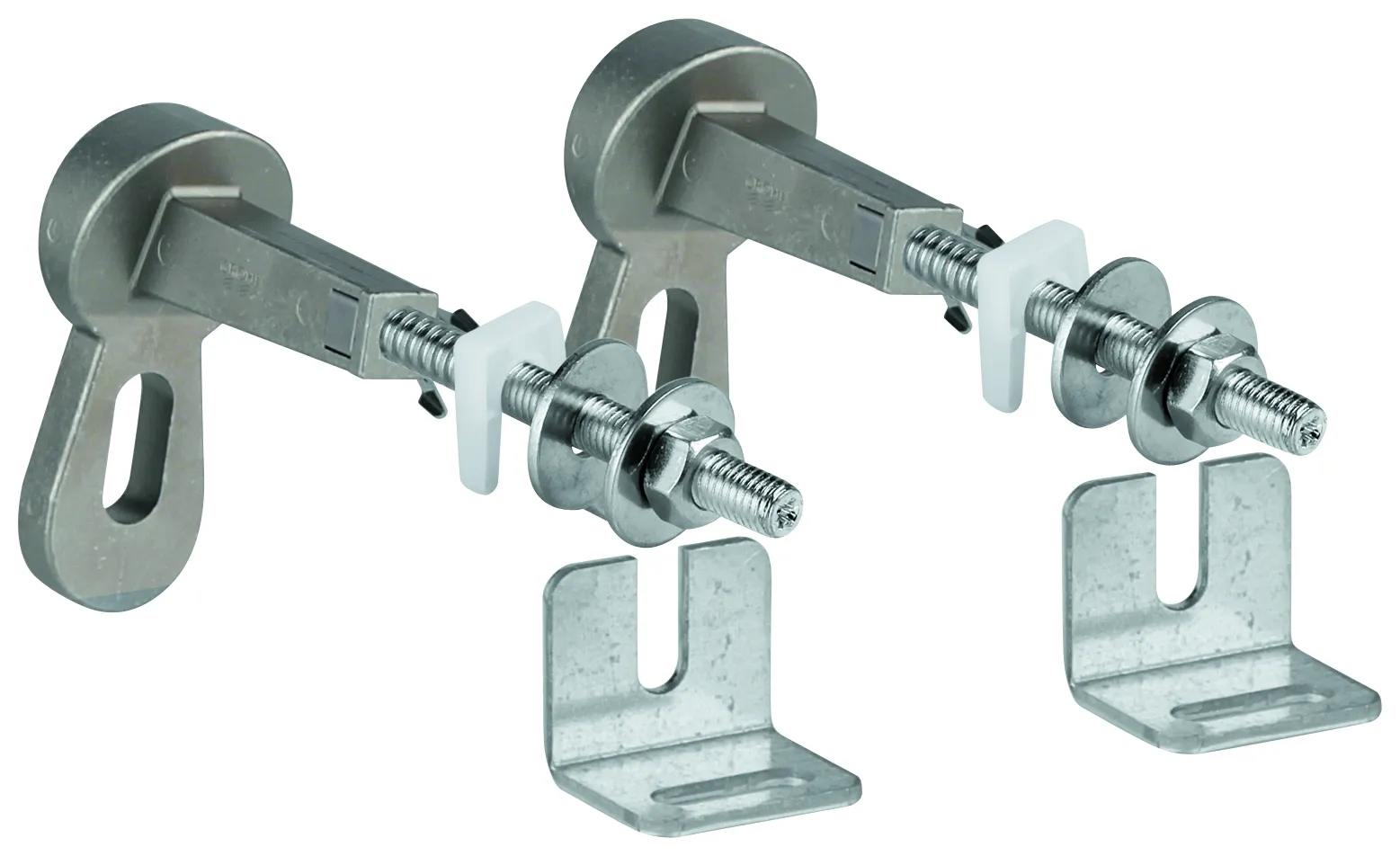 Grohe Montagewinkel Rapid SL, 2 Stück, mit Wandlasche und Befestigungsmaterial, für zusätzliche Befestigung von WC-Elementen oder Elementmontage ohne Bodenbefestigung