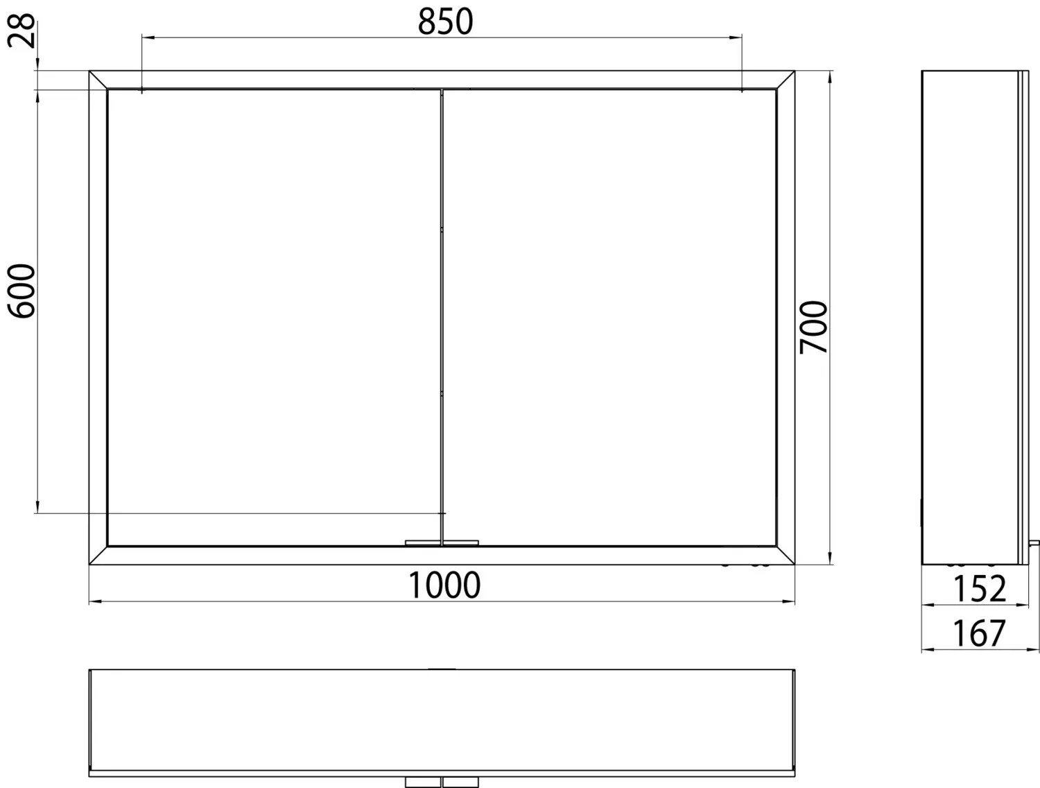 emco Spiegelschrank „prime“ Facelift 100 × 70 × 16,7 cm