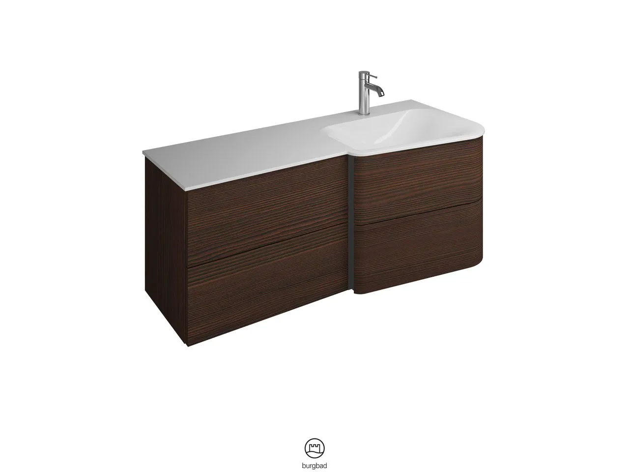 burgbad Badmöbelset „Badu“ Griffleiste, Schwarz, in Veloursgrau Softmatt burgbad Badmöbelset „Badu“ Griffleiste, Schwarz, in Veloursgrau Softmatt