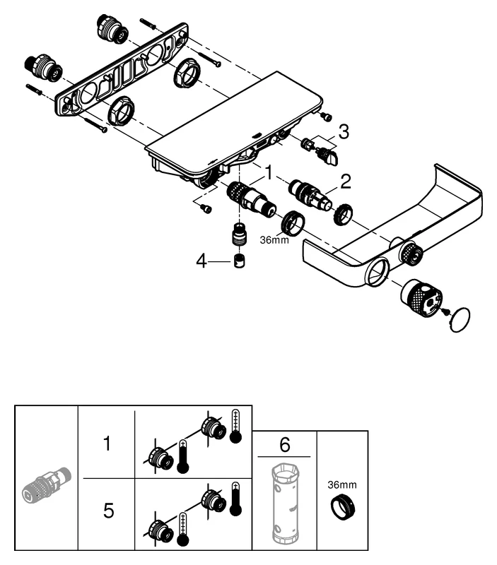 Grohe Grohtherm SmartControl Thermostat-Brausebatterie Wandmontage chrom Grohe Grohtherm SmartControl Thermostat-Brausebatterie Wandmontage chrom