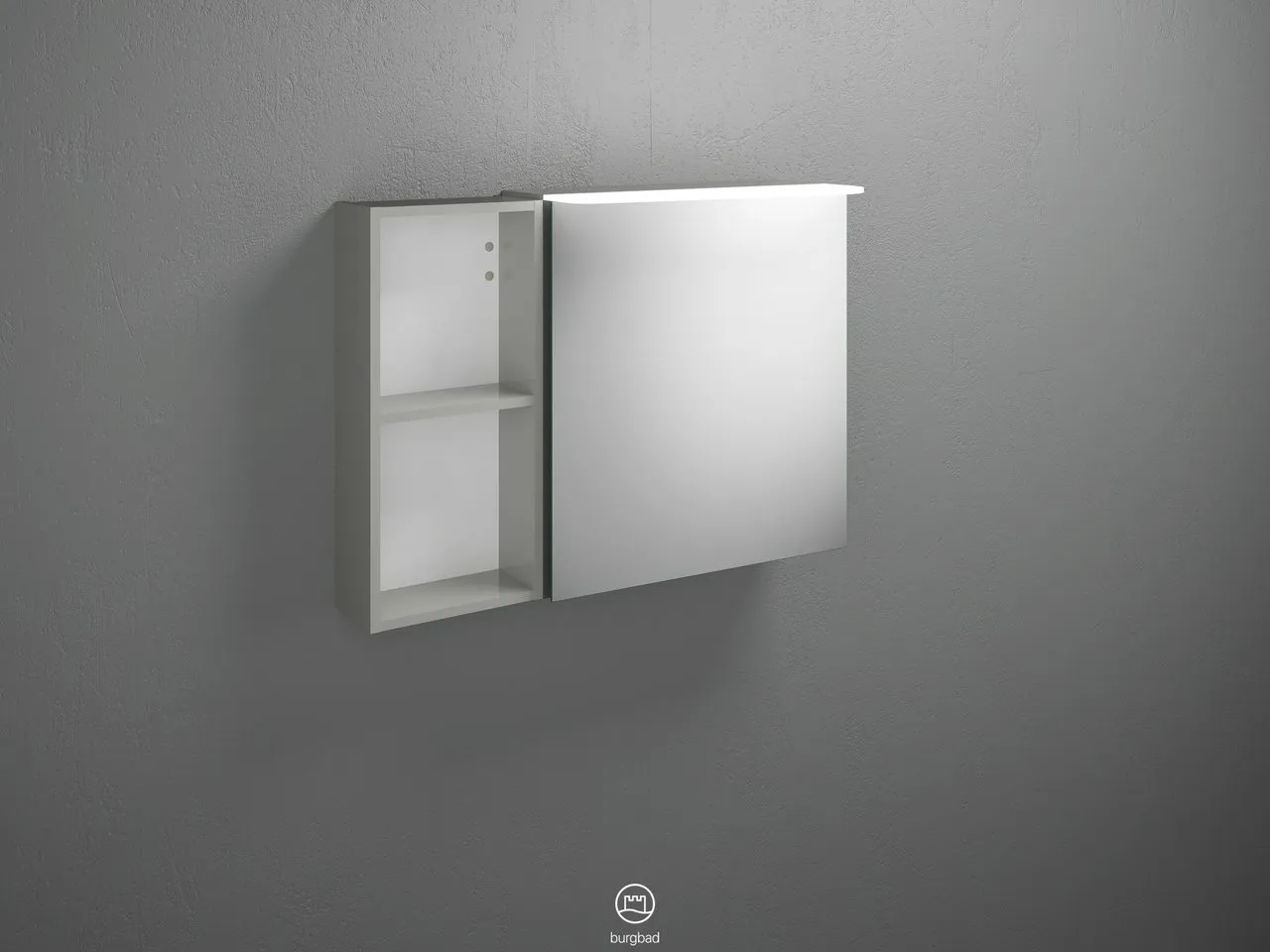 Burgbad Spiegelschrank Badu SFTW090, 310x900x665 mm, LED-Aufsatzleuchte 4200 K, Energieeffizienzklasse E Burgbad Spiegelschrank Badu SFTW090, 310x900x665 mm, LED-Aufsatzleuchte 4200 K, Energieeffizienzklasse E