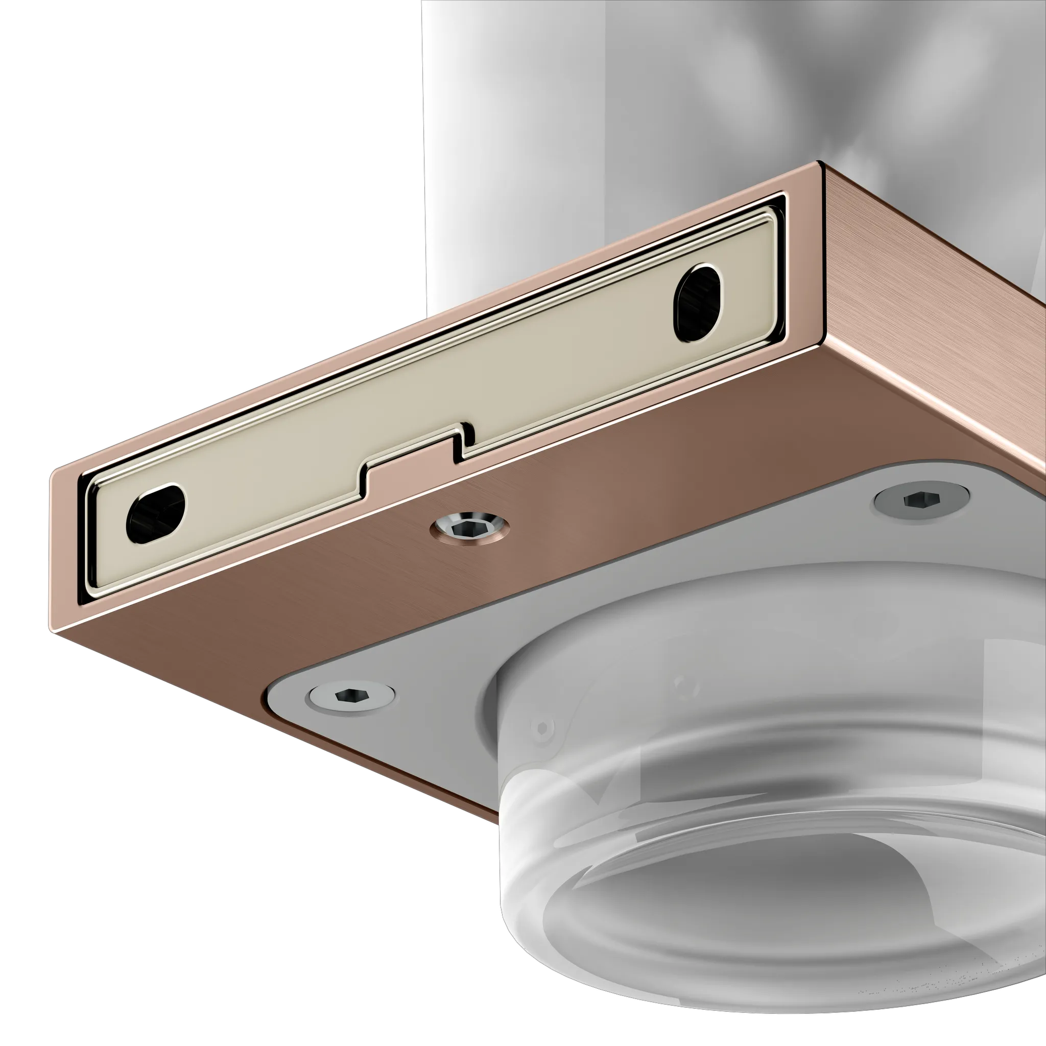 KEUCO EDITION 11 Toilettenbürstengarnitur mit Echtkristall-Einsatz Rotgold gebürstet