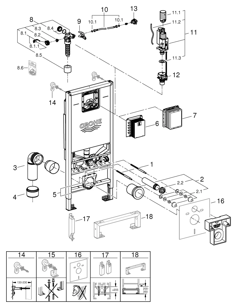 WC-Element Rapid SLX 39865, 1,13 m Bauhöhe, mit Spülstromdrossel, mit Stromanschluss (Klemmdose) und Wasseranschluss für Dusch-WC, für Vorwand- oder Ständerwandmontage, je 1 Revisionsschacht für kleine und große Betätigungen, ohne Wandwinkel WC-Element Rapid SLX 39865, 1,13 m Bauhöhe, mit Spülstromdrossel, mit Stromanschluss (Klemmdose) und Wasseranschluss für Dusch-WC, für Vorwand- oder Ständerwandmontage, je 1 Revisionsschacht für kleine und große Betätigungen, ohne Wandwinkel