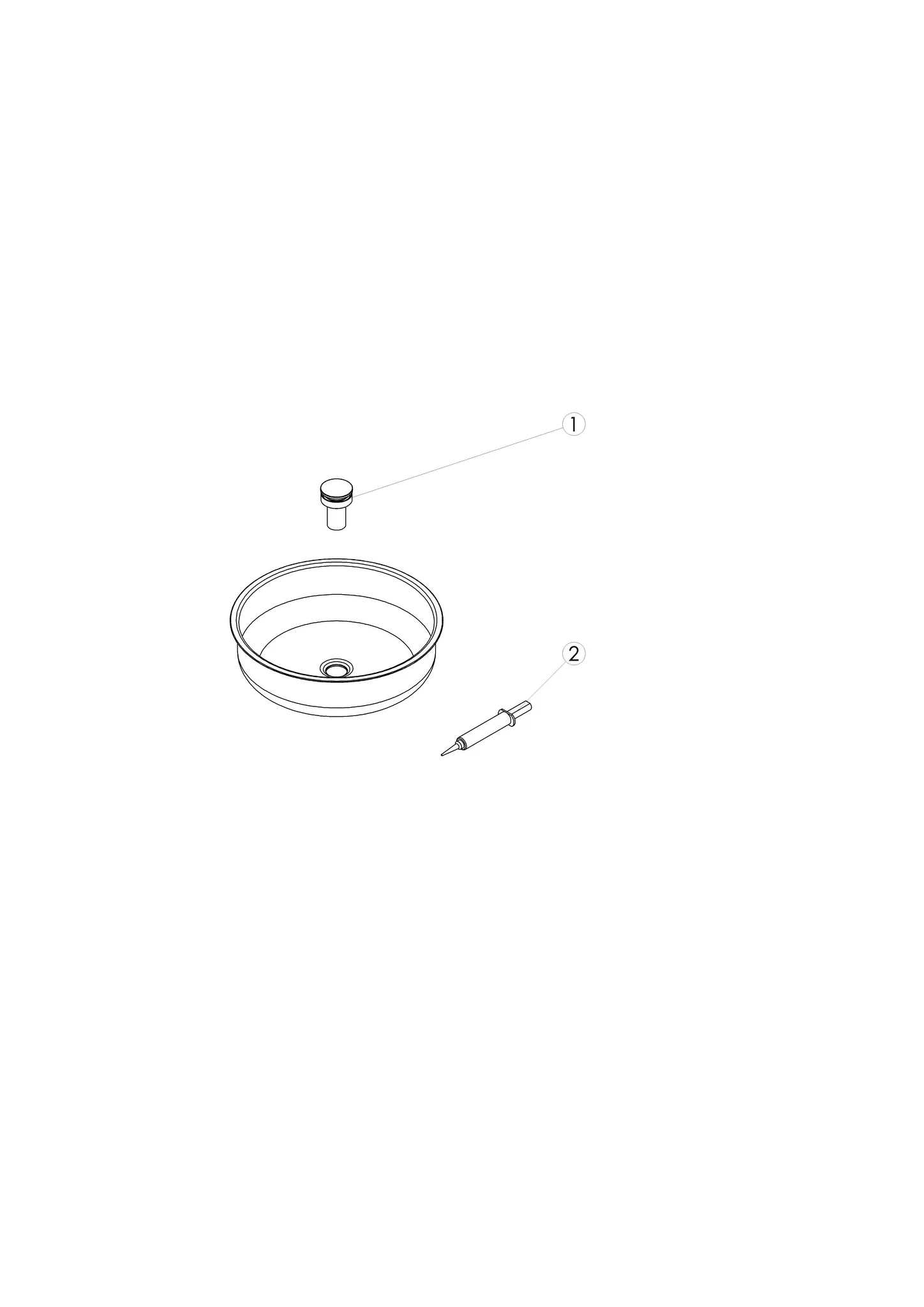 Waschbecken „SO-Serie“ 484 × 484 × 145 mm mit ProShield