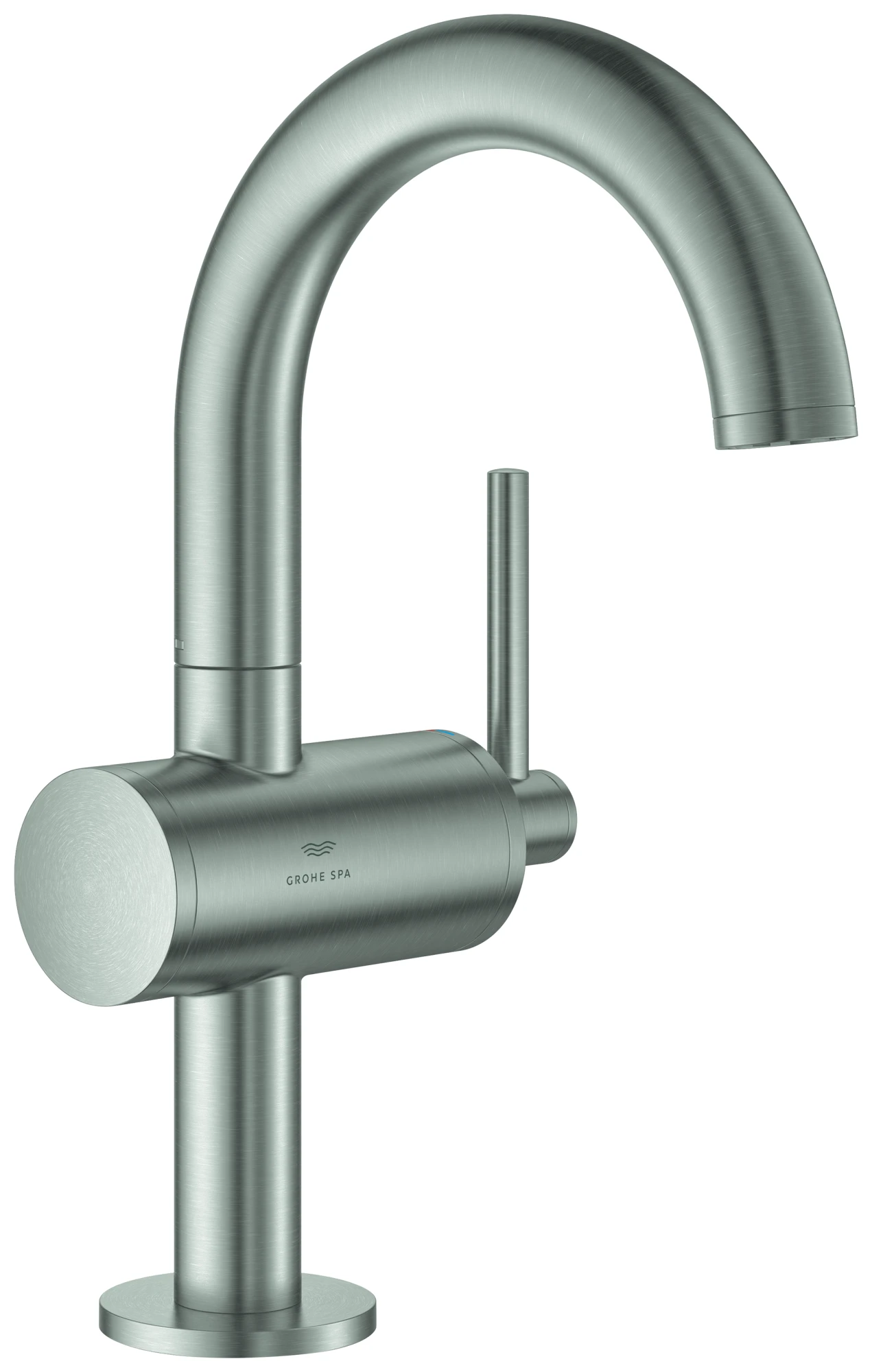 Einhand-Waschtischbatterie Atrio 24363, M-Size, Einlochmontage, schwenkbarer Bogenauslauf, mit Hebelgriff, Push-open Ablaufgarnitur 1 1/4'', chrom