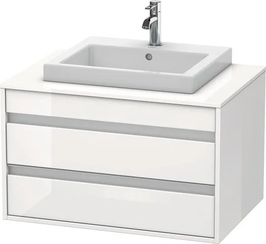 Duravit Waschtischunterschrank wandhängend „Ketho“ 80 × 49,6 × 55 cm Weiß Hochglanz