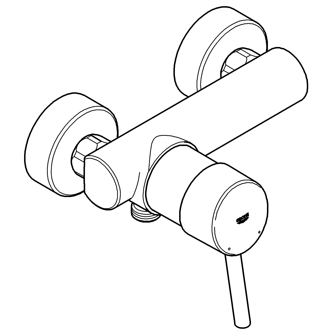 Einhand-Brausebatterie Concetto 32210_1, Wandmontage, eigensicher, chrom