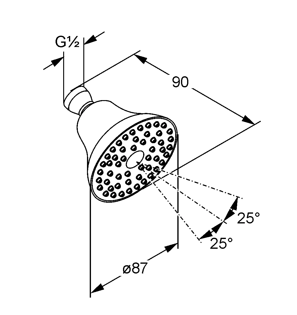 AQA KOPFBRAUSE 1S 87mm chrom AQA KOPFBRAUSE 1S 87mm chrom