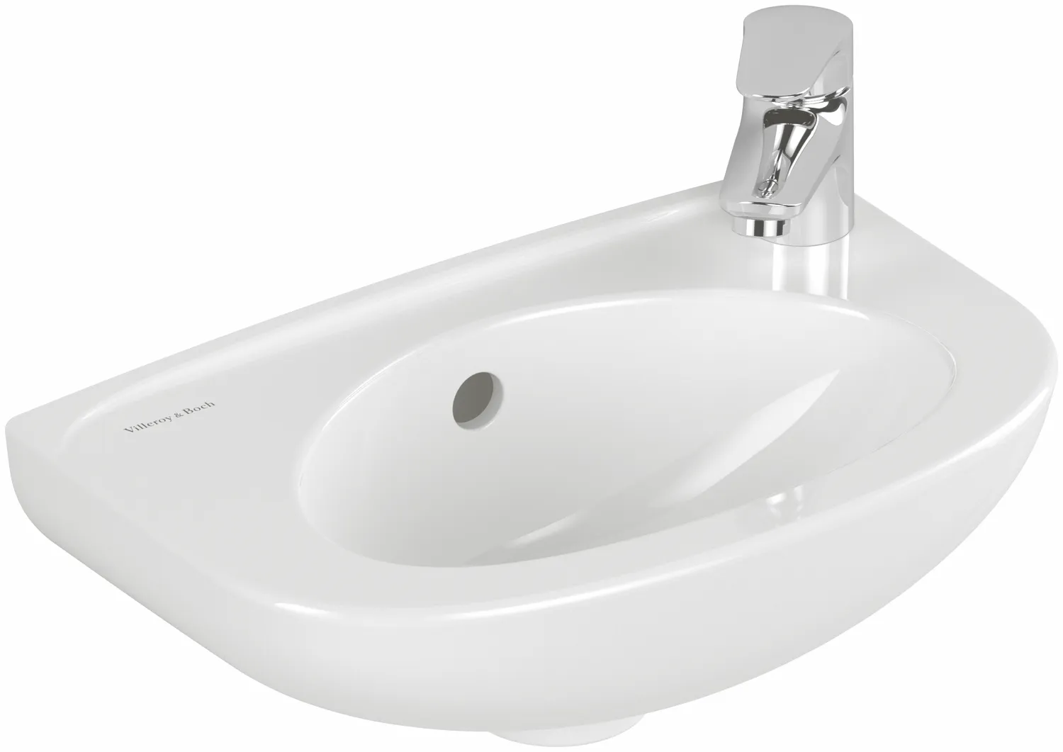 Villeroy & Boch Waschbecken „Newo“ 400 × 250 × 145 mm, Hahnlochposition rechts in Weiß Alpin Villeroy & Boch Waschbecken „Newo“ 400 × 250 × 145 mm, Hahnlochposition rechts in Weiß Alpin