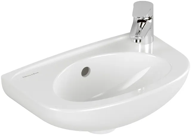 Villeroy & Boch Waschbecken „Newo“ 400 × 250 × 145 mm, Hahnlochposition rechts in Weiß Alpin Villeroy & Boch Waschbecken „Newo“ 400 × 250 × 145 mm, Hahnlochposition rechts in Weiß Alpin