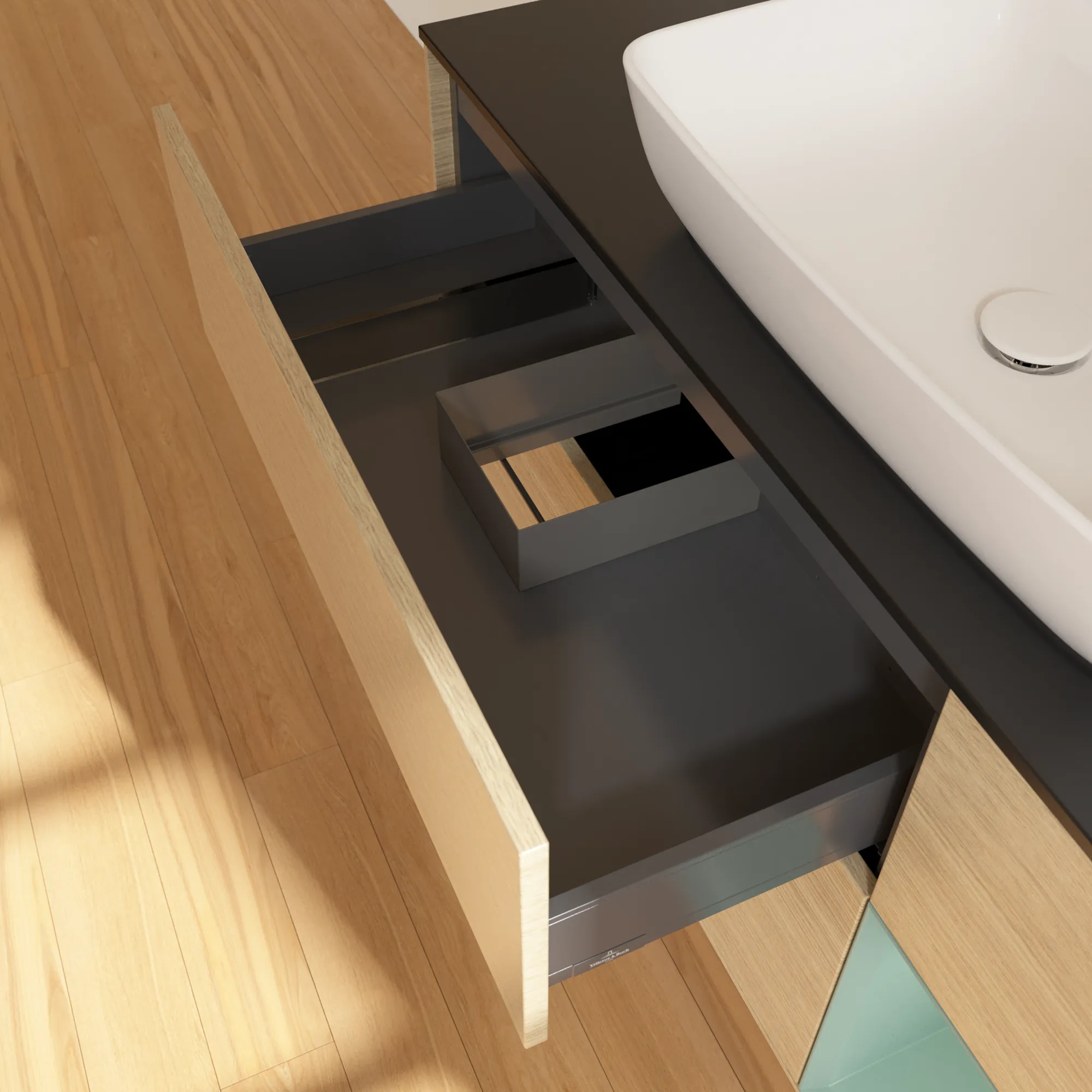 Villeroy & Boch Waschtischunterschrank „Finion“ für Schrankwaschtisch 1200 × 603 × 501 mm Oak Veneer, für Becken mittig