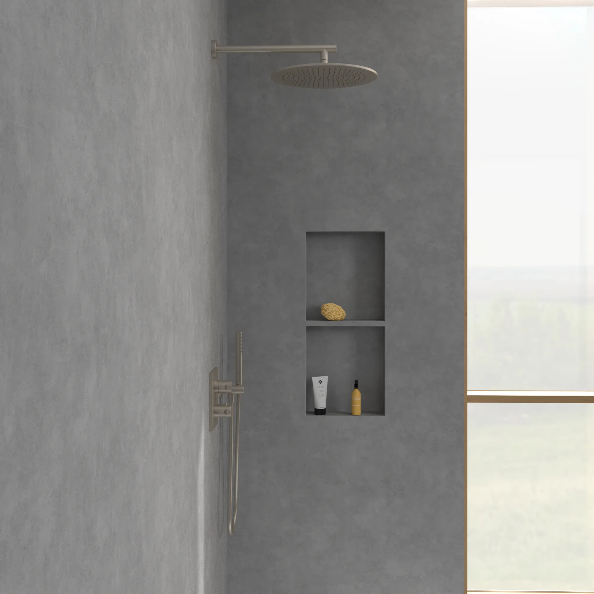 Duschkopf TVC00000300061, rund ⌀ 35 × 6,3 cm in Brushed Nickel Matt Duschkopf TVC00000300061, rund ⌀ 35 × 6,3 cm in Brushed Nickel Matt