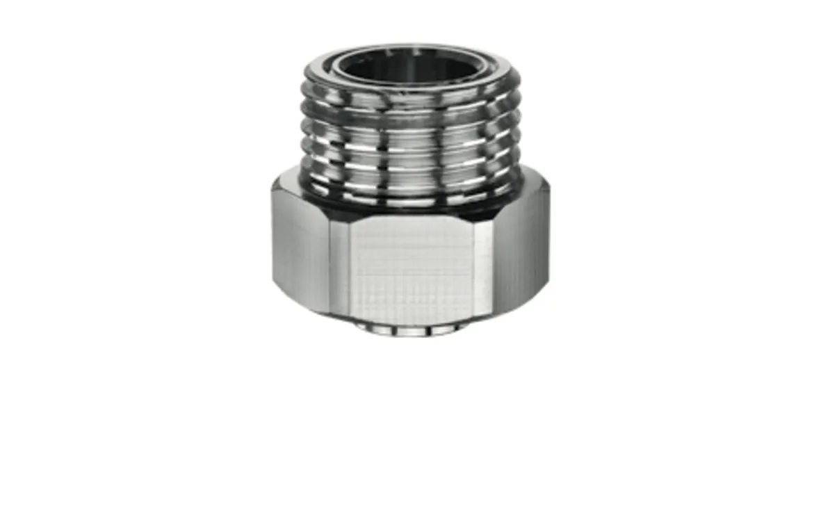 Durchflussbegrenzer für Eckventile DN 15, Durchfluss druckunabhängig, max.: 9 l/min, DN 15 G 1/2 IG, DN 15 G 1/2 AG, chrom Durchflussbegrenzer für Eckventile DN 15, Durchfluss druckunabhängig, max.: 9 l/min, DN 15 G 1/2 IG, DN 15 G 1/2 AG, chrom