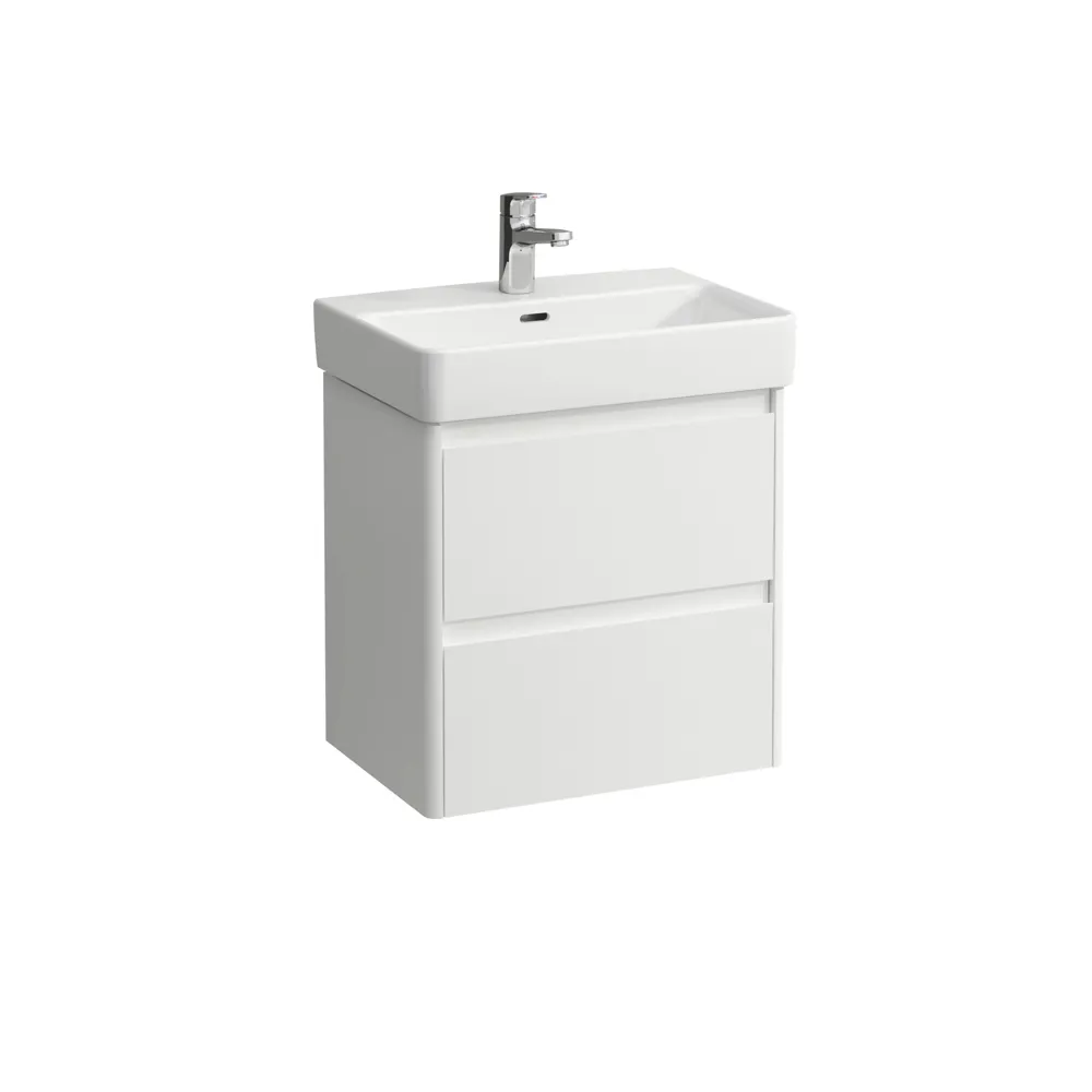 Waschtischunterbau BASE 2.0 für PRO S 361x521x515 2 Schubladen mit Griffmulde für Waschtisch H818958 COMPACT weiß matt
