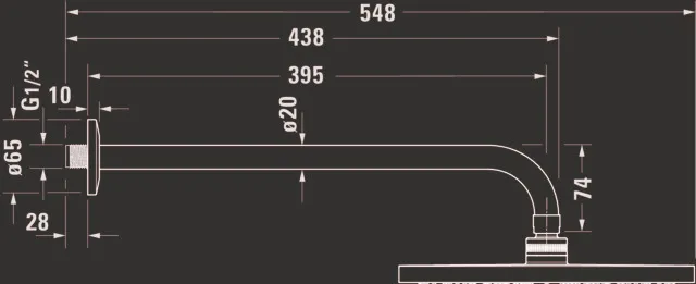 Duravit Kopfbrausenset Minus Flow, D250, Rund - Brausearm 410mm, Chrom HG Duravit Kopfbrausenset Minus Flow, D250, Rund - Brausearm 410mm, Chrom HG