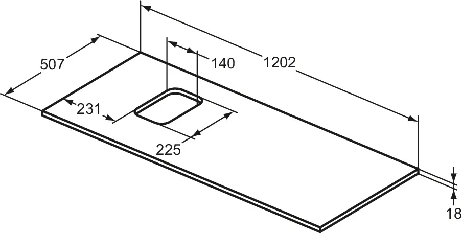 Waschtischplatte i.life B Ausschnitt links für eine Schale 1202x507x18mm Weiß matt Waschtischplatte i.life B Ausschnitt links für eine Schale 1202x507x18mm Weiß matt