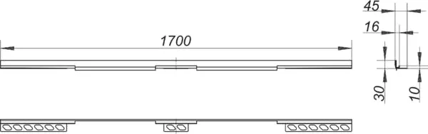 Duschrinne CeraWall Individual Duo, 1700 mm