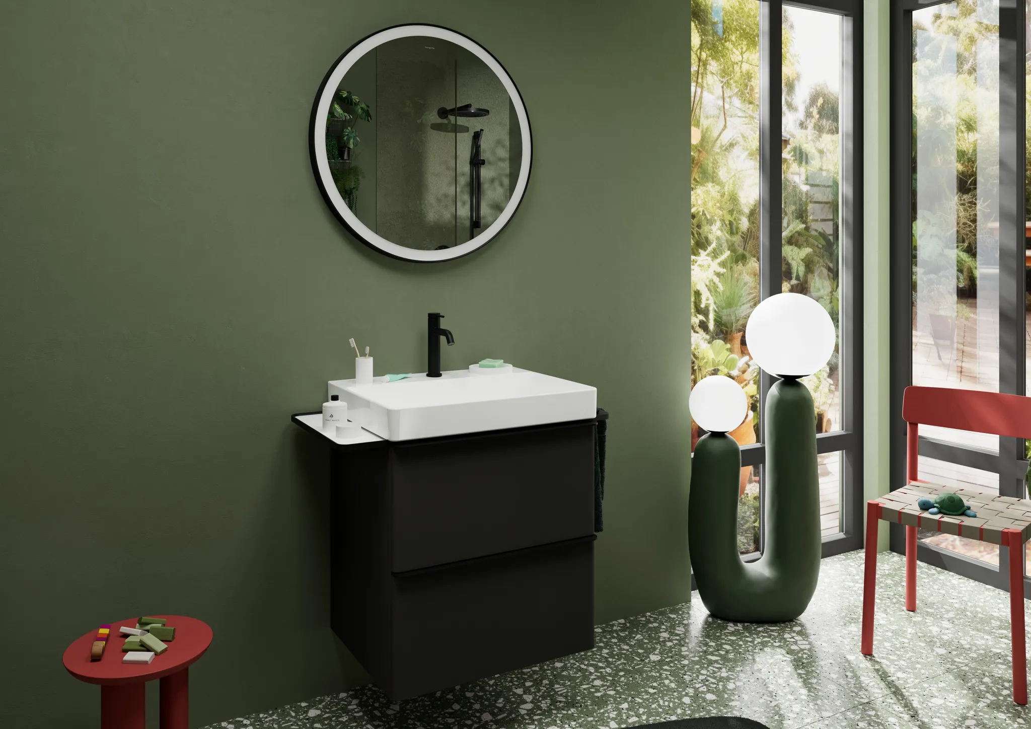 Hansgrohe Spiegel „Xarita Lite S“ in Mattschwarz