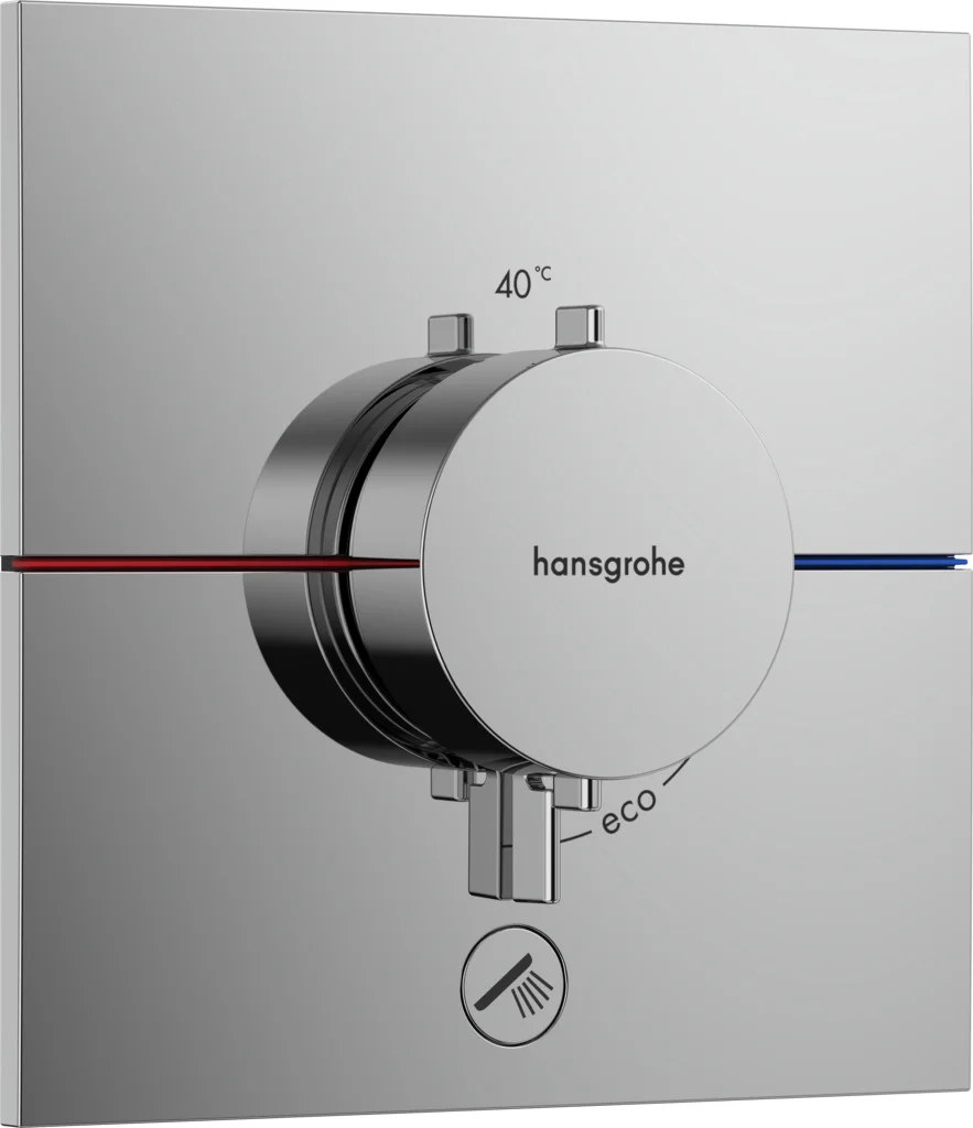 Hansgrohe ShowerSelect Comfort E Thermostat Unterputz, Chrom, 1 Verbraucher + zusätzlicher Abgang, einfache Installation mit vormontiertem Funktionsblock