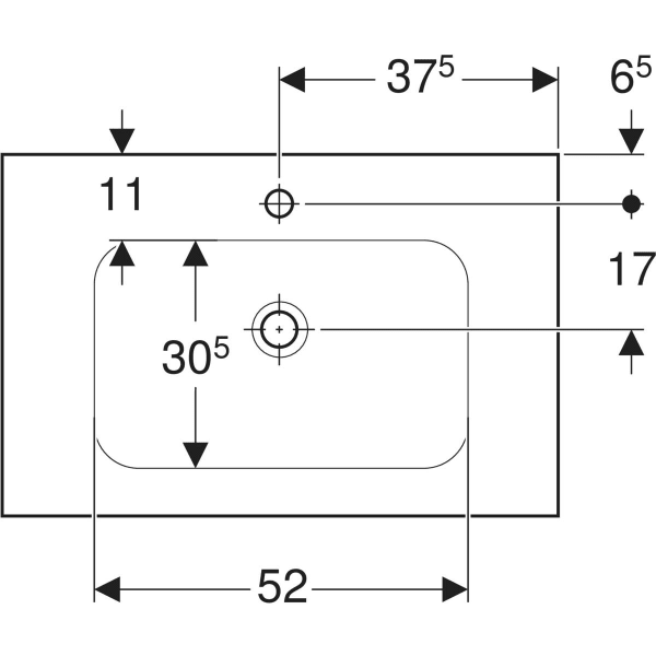 Wandwaschtisch mit Ablagefläche „iCon Light“, rechteckig, Hahnlochposition mittig, Ablagefläche links und rechts, mittig 75 × 48 cm in Edelstahl Wandwaschtisch mit Ablagefläche „iCon Light“, rechteckig, Hahnlochposition mittig, Ablagefläche links und rechts, mittig 75 × 48 cm in Edelstahl