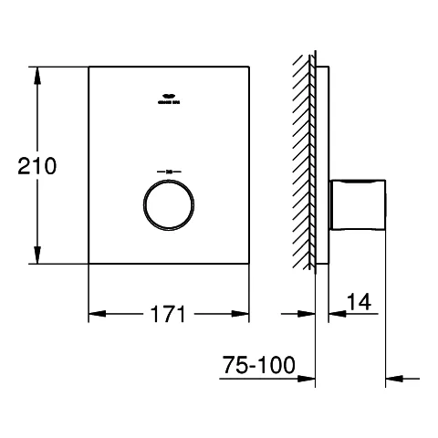 Grohe Grohtherm F Thermostat-Zentralbatterie satin graphite Grohe Grohtherm F Thermostat-Zentralbatterie satin graphite