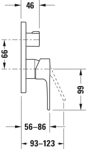 B.1 Einhebel-Brausemischer Unterputz mit Umstellventil,Ausl.86 Breite 170mm