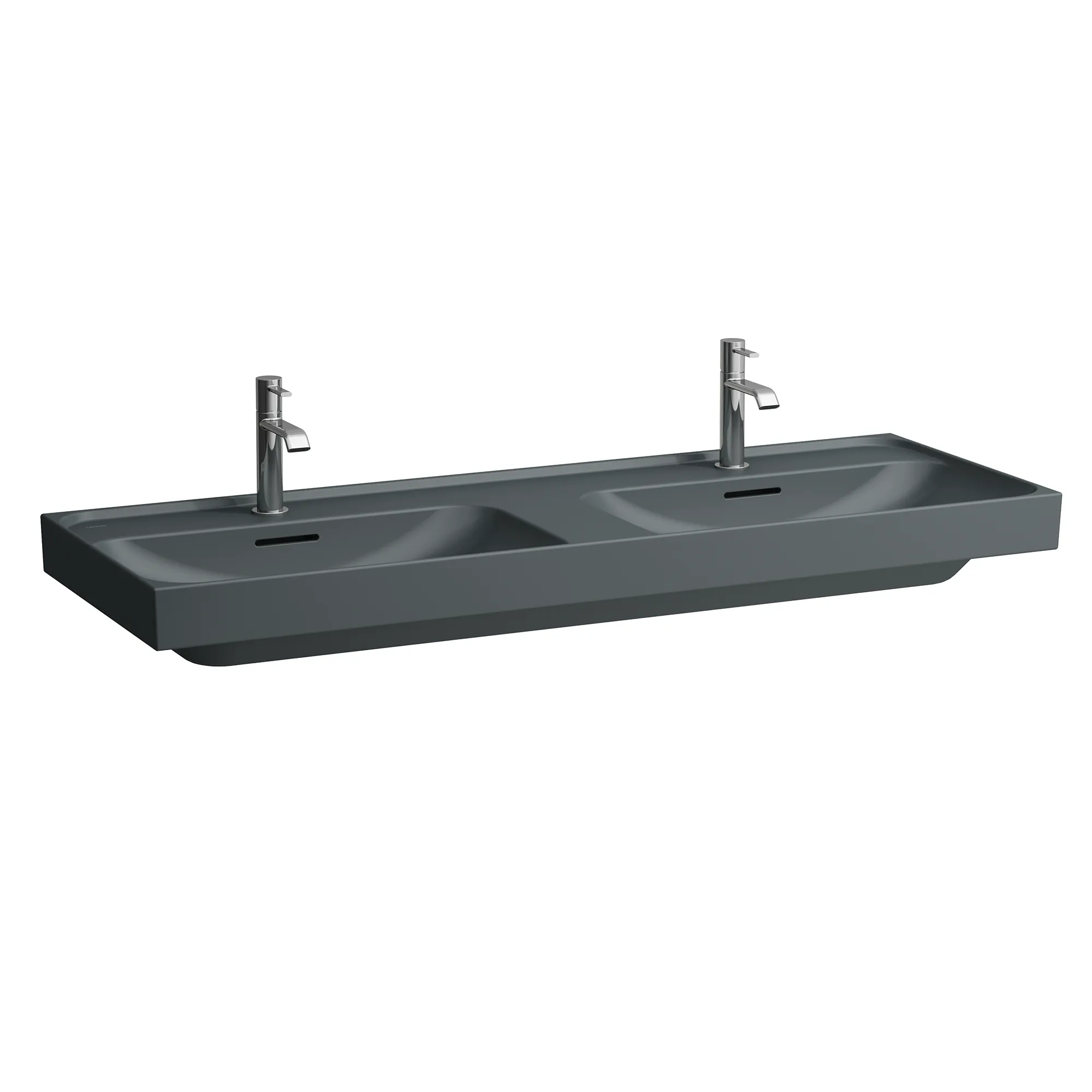 Doppelwaschtisch, MEDA, 460x1300x160, 1 Hahnloch je Becken mit Überlauf, weiß Doppelwaschtisch, MEDA, 460x1300x160, 1 Hahnloch je Becken mit Überlauf, weiß