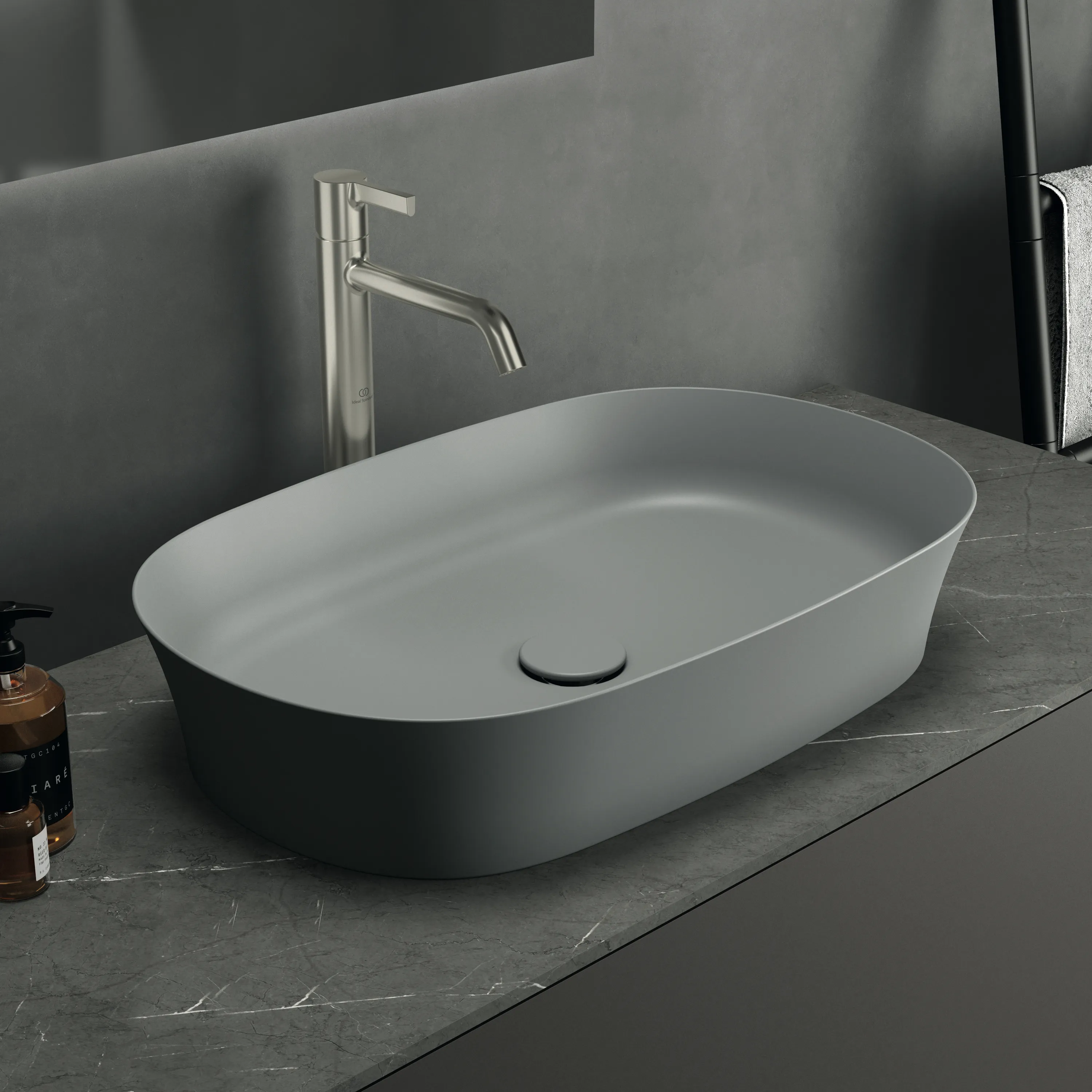 Waschbecken „Ipalyss“ 60 × 38 × 12 cm in Betongrau