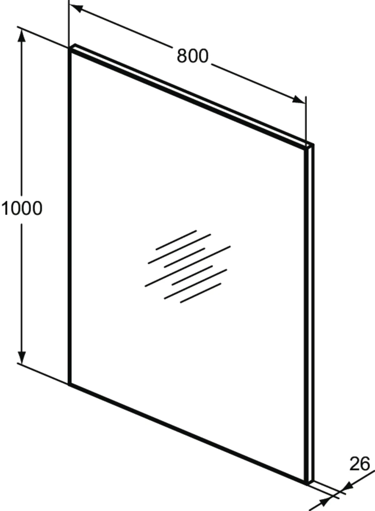 Ideal Standard Spiegel „Mirror&amp;Light“ 80 × 100 cm