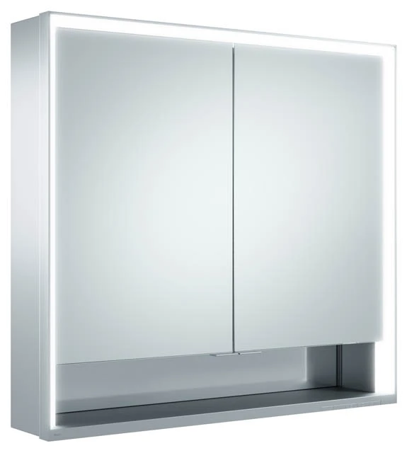 KEUCO Wandvorbau Spiegelschrank mit offenem Ablagefach „Royal Lumos“ in Silber (eloxiert), Aufputz, mit Steckdosen, ohne Spiegelheizung 700 × 735 × 165 mm KEUCO Wandvorbau Spiegelschrank mit offenem Ablagefach „Royal Lumos“ in Silber (eloxiert), Aufputz, mit Steckdosen, ohne Spiegelheizung 700 × 735 × 165 mm