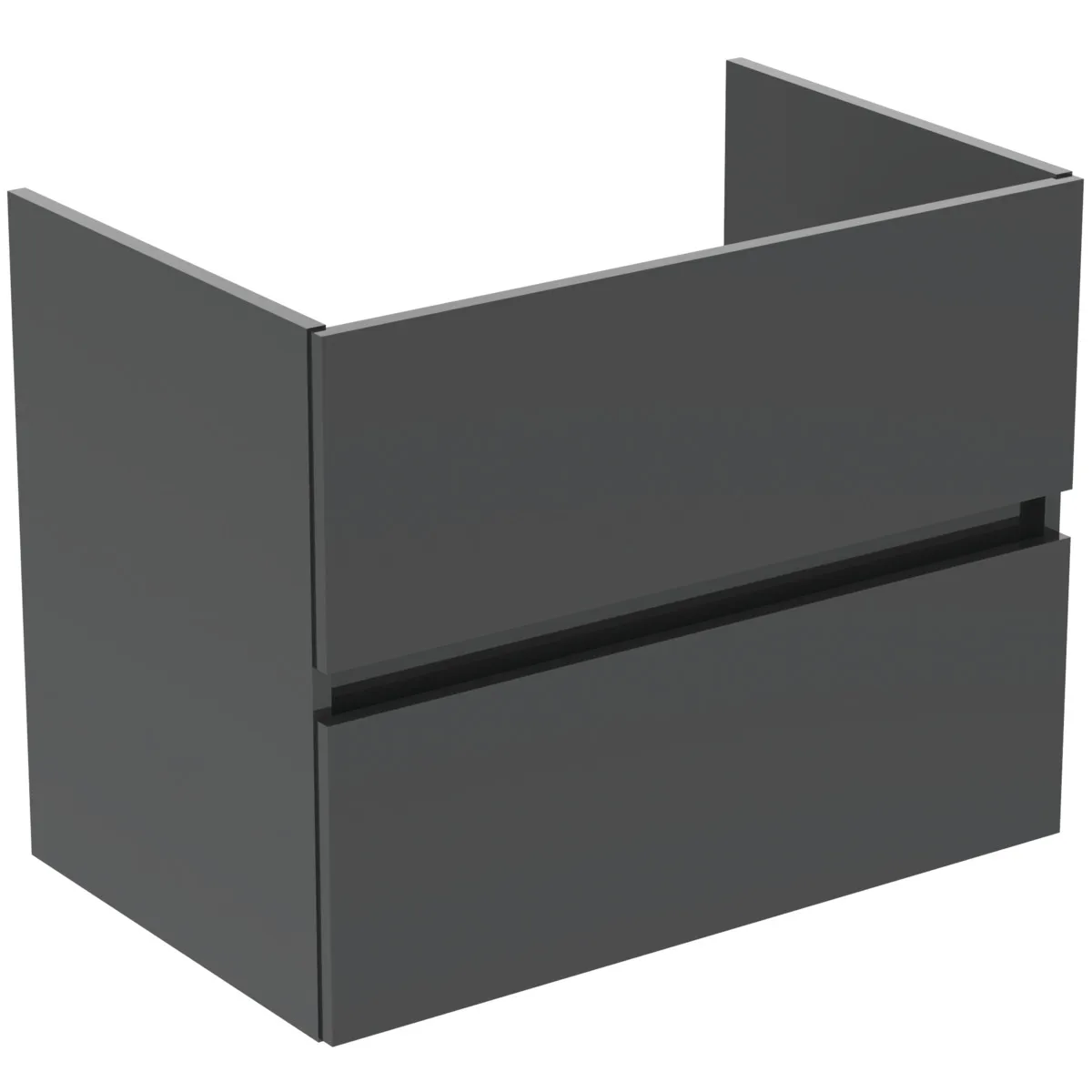 Möbelpaket Eurovit+ mit Waschtisch 71cm Weiß und Unterschrank 70cm 2 Auszüge Hochglanz grau lackiert