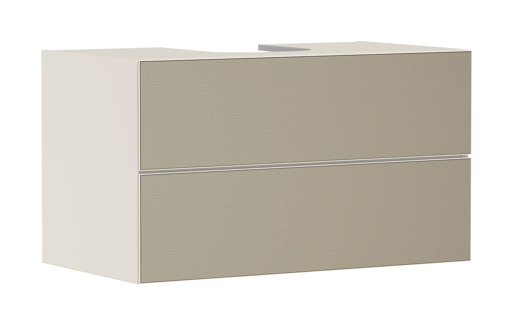 Xevolos E Waschtischunterschrank Sandbeige Matt 980/550 mit 2 Schubkästen für Konsolen mit Aufsatzwaschtisch geschliffen Bronze Struktur