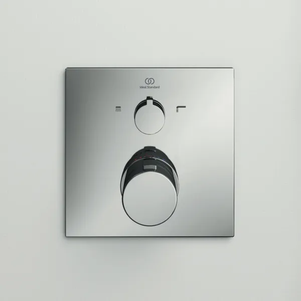 Badethermostat Unterputz Ceratherm C100, Bausatz 2, Rosette 163x163mm, Brushed Gold Badethermostat Unterputz Ceratherm C100, Bausatz 2, Rosette 163x163mm, Brushed Gold